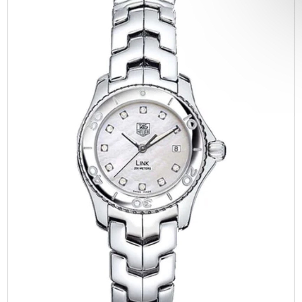 Diamond Dial Tag Heuer Ladies Link Wj1319Ba0572 Mother Of Pearl Quartz Watch